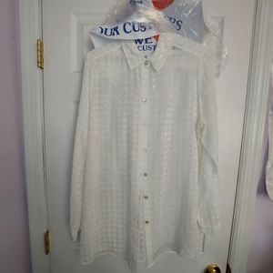 Cream Bone White Button Down Blouse